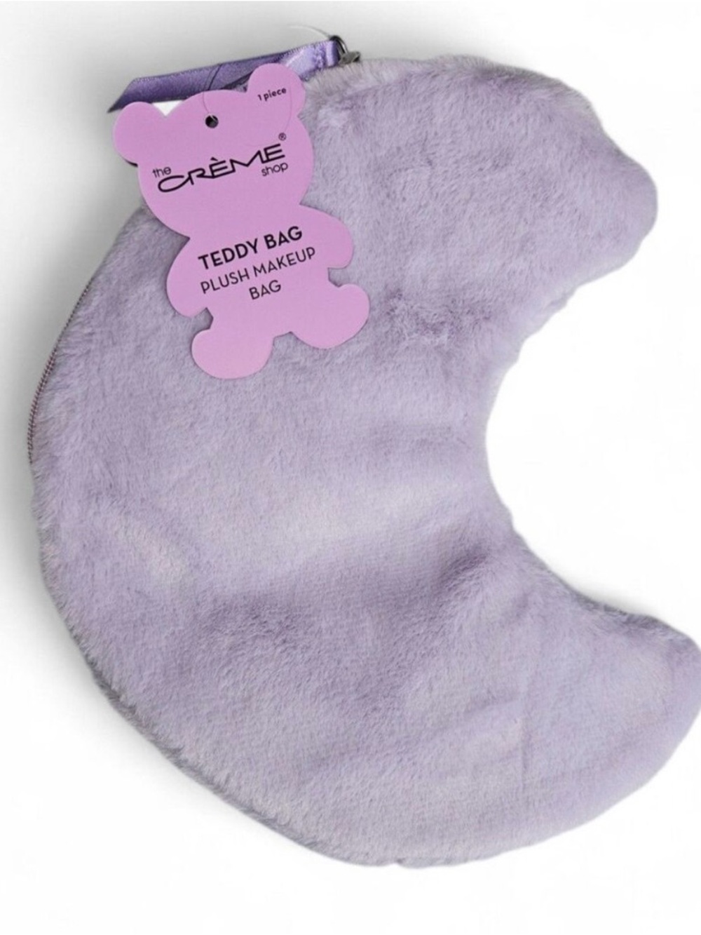 The Crème Shop Lavender Teddy Plush Makeup Bag